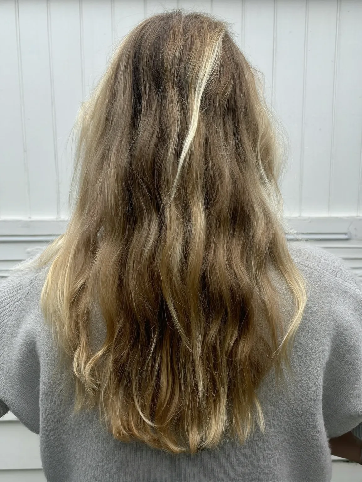 Long Natural Layers with Warm Highlighted Sandy Blonde